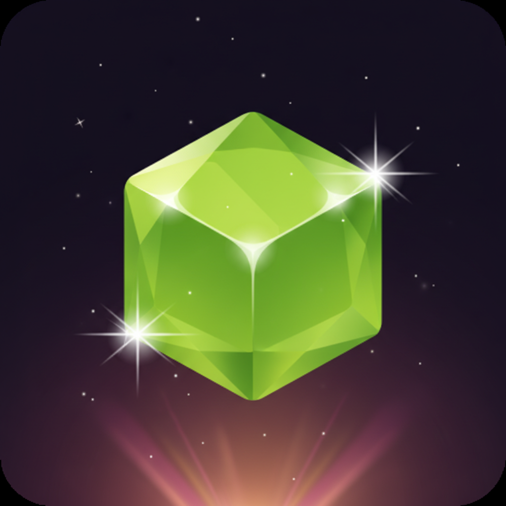 Groene kubus edelsteen symbool