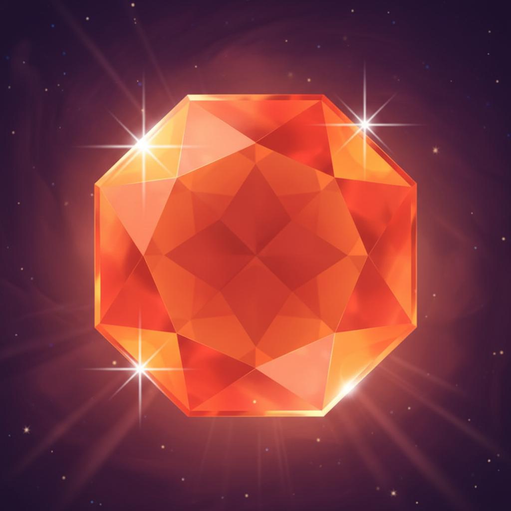 Oranje hexagon edelsteen symbool