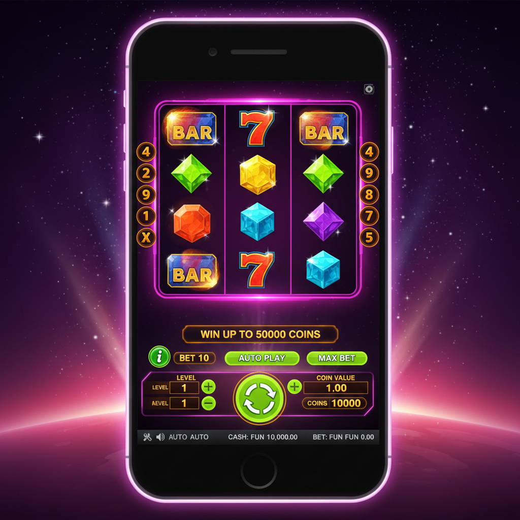 Starburst — hoofdspelscherm op smartphone
