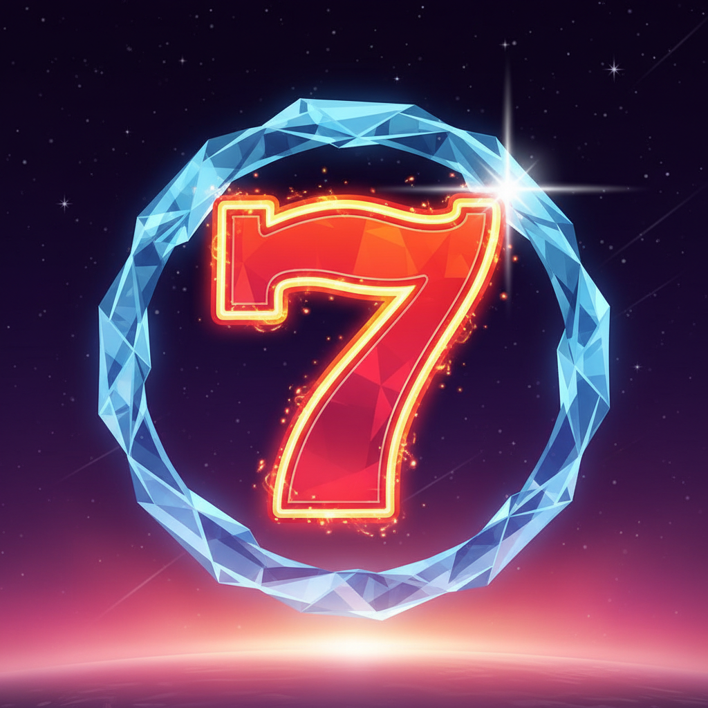 Lucky Seven symbool rood oranje gradient